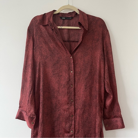 Zara red leopard print dress. Size small NWOT - Picture 14 of 16